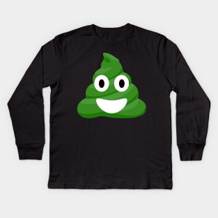 Irish Green Poop Emoji shirt - Funny St Patricks Day Outfit Kids Long Sleeve T-Shirt